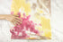 Pink Yellow and Brown Tie Dye Baby French Terry Knit Fabric 2 Pieces 1 yard 21 inches total